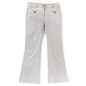 Ann Taylor LOFT Sz 6 Original Flare Pants Gray Pinstripe Cotton Blend Trousers